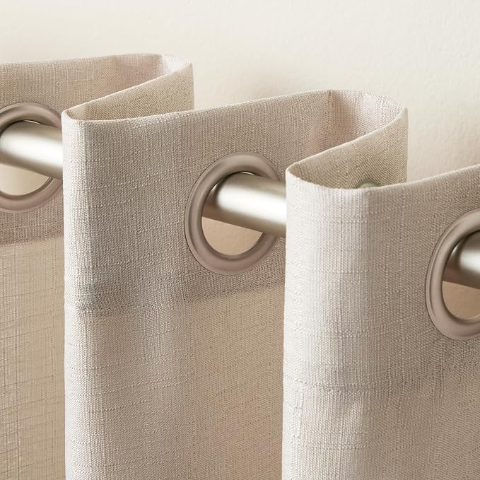 Exclusive Home Loha Linen Grommet Top Curtain Panel Pair, 54"x96", Vintage Linen
