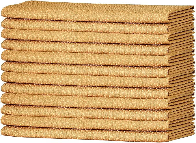 Mebakuk Cloth Napkins Set of 12, Premium 17 x 17 Inch Solid Washable Small Triangle Weave Napkins, Soft Table Napkin for Wedding Party Restaurant Dinner Parties