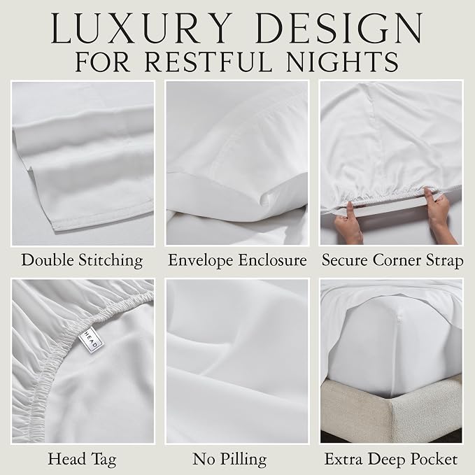 KARISSA MAE Pure Viscose from Bamboo King Size Pillowcase Set | 100% FSC Certified | Luxuriously Soft | Cooling | [White]