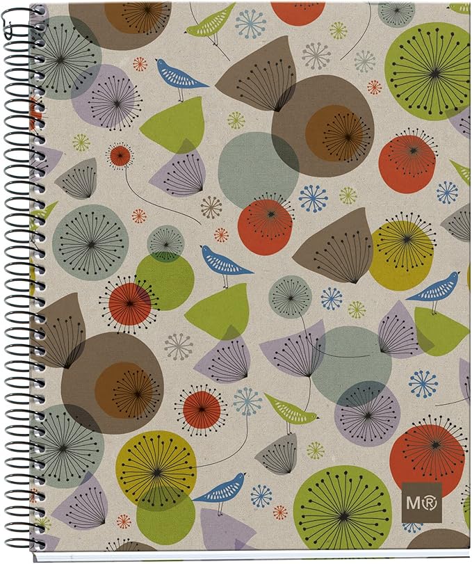 Miquel Rius ' 2463 – Notebook A5 refciclado "ecobirds Grid, Pack of 3