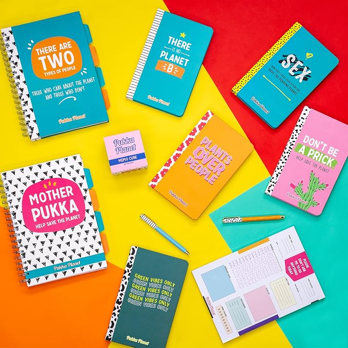 Pukka Pad, Pukka Planet A5 Soft Cover Notebook - Casebound Journal Featuring Acid-Free, Vegan Inks and Glue with Ethically Sourced Recycled Paper, 8.46 x 5.27in - Help Save the Planet