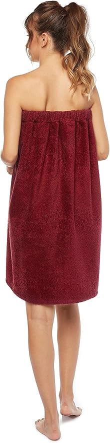 Arus Women's Bathrobe GOTS Certified Organic 100% Turkish Terry Cotton Robe Adjustable Closure Bath Wrap