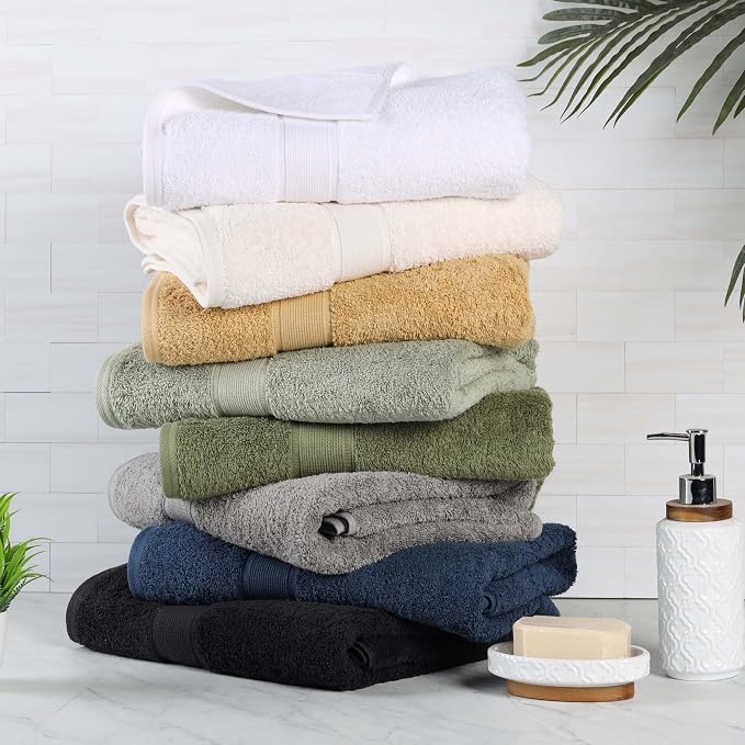 Superior Organic Cotton Solid Towel Set, 6PC, Ivory 6 Piece