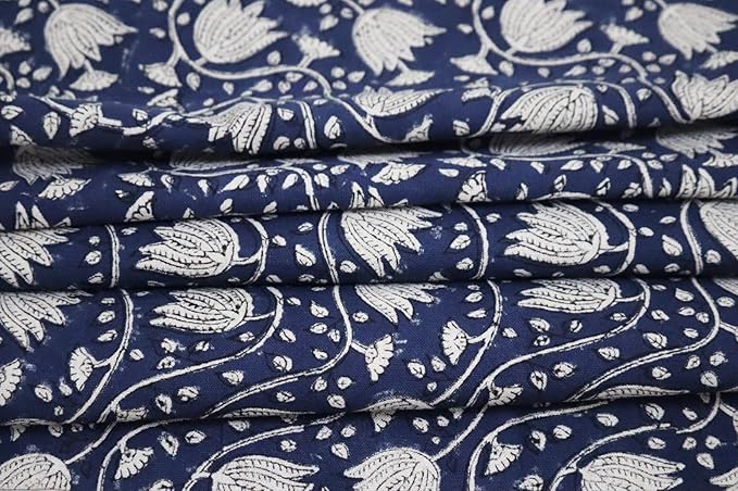 Hand-Block Printed, Artisan-Made Neutral Accent Throw Pillow Covers- 100% Cotton Cushion for Sofa, Bed, Chair, Home Decor, Boho, Indoor - Sansa (Midnight Blue, 20" x 20" (Pack of 2))