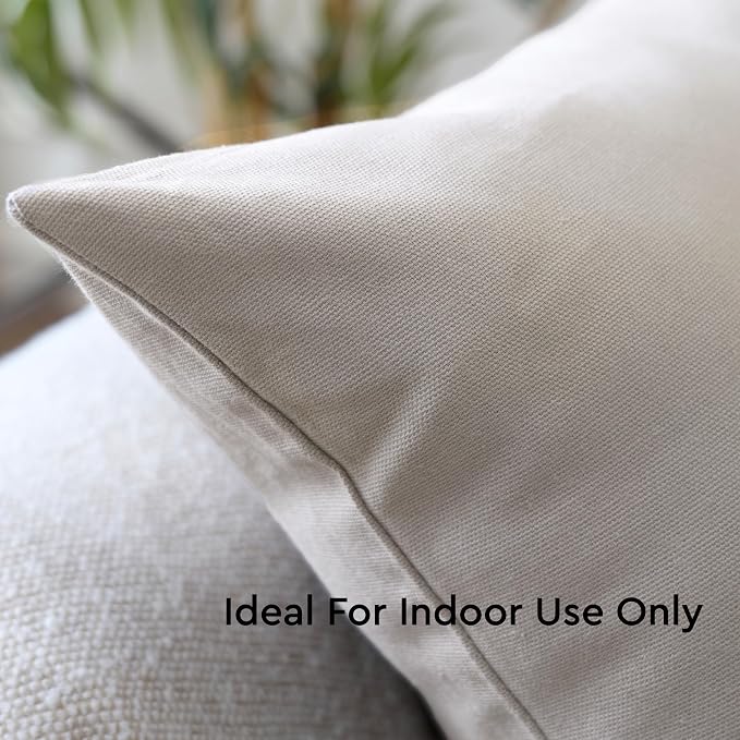 Encasa XO Throw Pillow Covers 18x18 in Set of 2 Light Grey | No Inserts | Cotton Pillow Covers for Living Room, Bed, Sofa, Couch | Decorative Cushion Covers with Improved Zipper