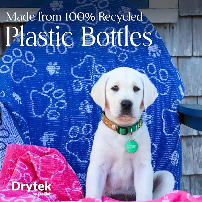 Delilah Home Drytek Dog Towel - Quick-Dry Pet Towel for Large Dogs, Ultra Absorbent & Odor-Resistant - Lightweight Sand-Resistant for Outdoor Bath, Grooming Supplies, Beach & Travel - 30x54 in - Navy