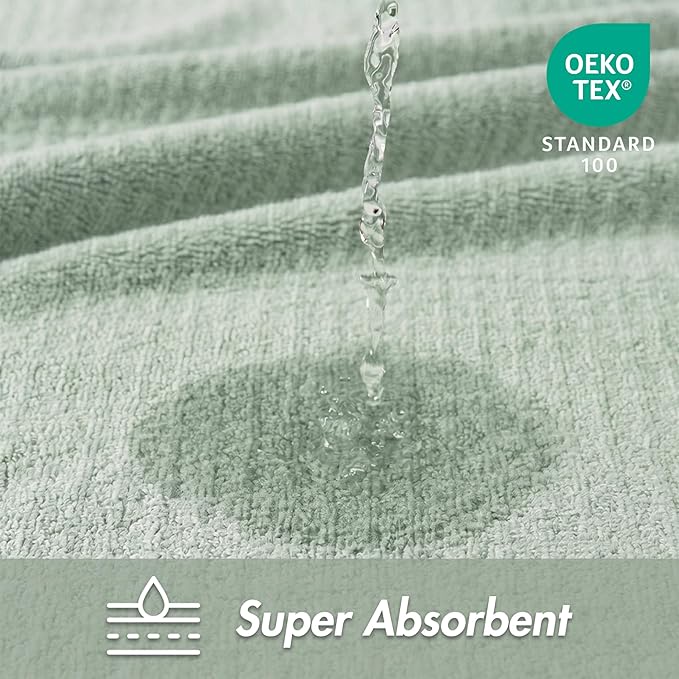 Madison Park Spa Waffle 100% Cotton Luxurious Towel Set, Premium Texture Waffle Weave, Highly Absorbent, Quick Dry, Hotel & Spa Quality Wash Clothes for Bathroom, Assorted Sizes, Seafoam 6 Piece