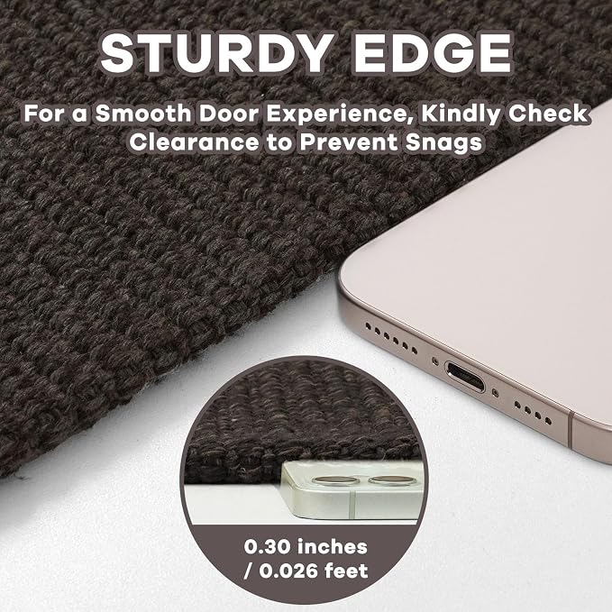 EARTHALL Washable Runner Rug 3x7 Ft Non Slip Runners for Hallways Wide Cotton Rubber Backed Kitchen Runner Braided Indoor Floor Carpet Runners for Entryway, Hallway, Kitchen, Bedroom, Taupe/Coffee