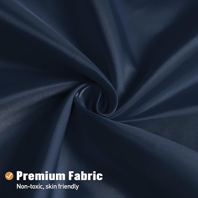 MitoVilla Navy Blue Fabric Shower Curtain Liner, Simple Shower Curtain or Liner for Modern Neutral Hotel Bathroom Decor, Waterproof Cloth & Machine Washable, 72" W x 72" H