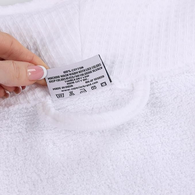Superior Waffle Weave Cotton Unisex Bathrobe with Belt, Soft and Absorbent Robe for Men and Women Bath Essentials Robes