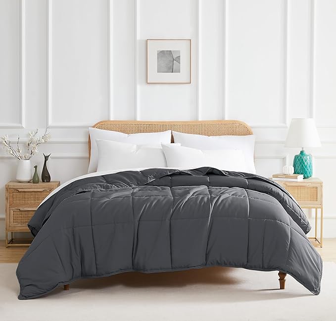 Southshore Fine Living, Inc. Oversized Blue Comforter, King Size, Cozy and Soft, Pet Hair Resistant Bedding, California/King Size Down-Alternative Comforter/Bedspread, Dark Blue