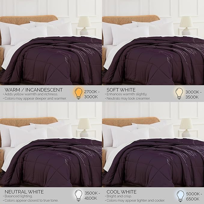 Southshore Fine Living, Inc. Comforter, Twin/XL Bedspread, Down-Alternative Purple Comforter for Twin Bed, Soft, Fluffy Comforters, Machine Washable, Pet Hair Resistant Bedding, Purple Comforters