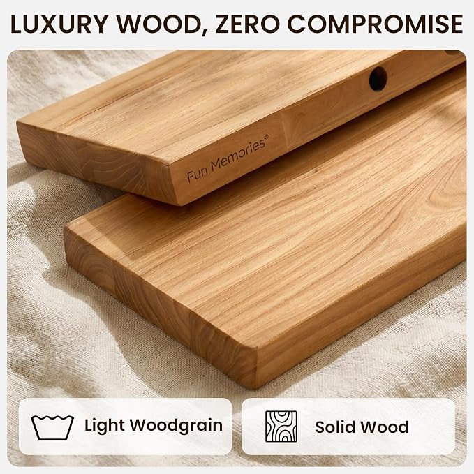 Fun Memories 55 Inch Floating Shelf, 8 Inch Deep Rounded Edge Extra Long Solid Elm Wood Shelf with Hidden Bracket, Floating Wall Shelf for Living Room & Fireplace