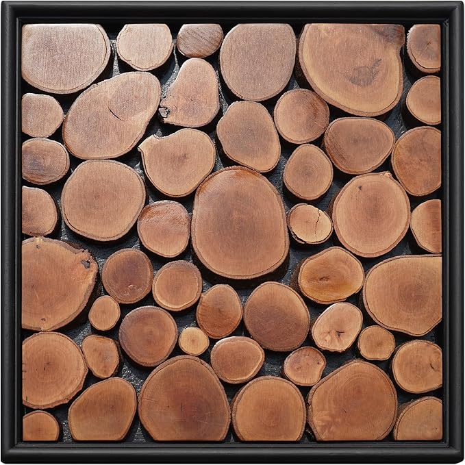 DQQWood 3D Handmade Artistic nature colored Iychee wood moasic Decorative painting. Housewarming gift decorative painting.Home Decor, Living Room Wall Painting.12.99" x 12.99"