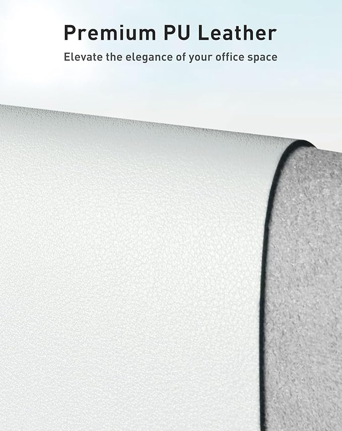 Aothia Faux Leather Desk Mat - Large Mouse Pad, Non-Slip PU Leather Blotter, Waterproof Writing Surface for Office and Home (Barely Grey, 40" x 24")