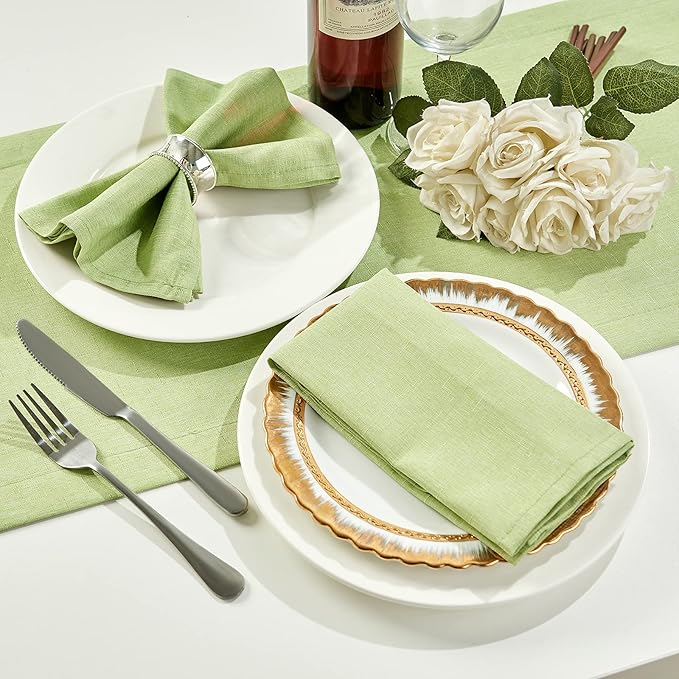 Mebakuk Cloth Napkins Set of 12, Premium 17 x 17 Inch Solid Washable Linen Style Napkins, Soft Table Napkin for Wedding Party Restaurant Dinner Parties
