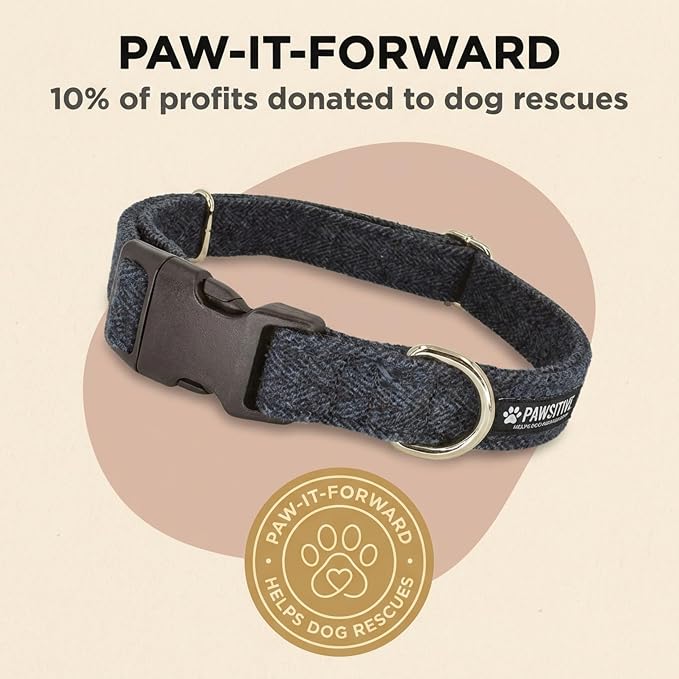 Gracie To The Rescue Wool Dog Collar - Hypoallergenic, Odor Resistant, Supports Dog Rescues