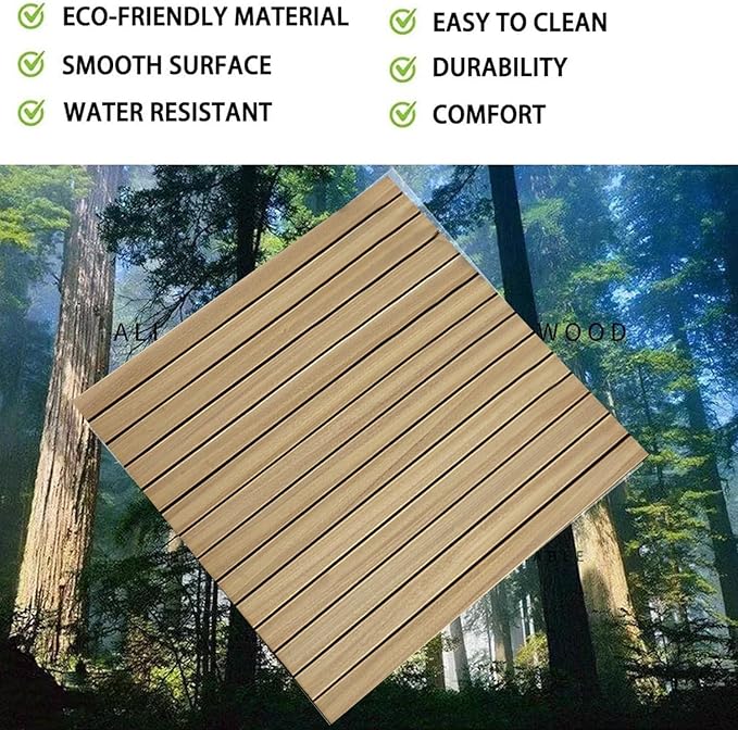 QWEASDF Natural Wooden Bath Mat,Duck Board,Wooden Shower Mat,Waterproof Non Slip Solid,Bathroom Bamboo Bath Mat,Use for Kitchen Bedroom Bathtub Toilet Doormat,Customizable(50x70cm/20x28in)