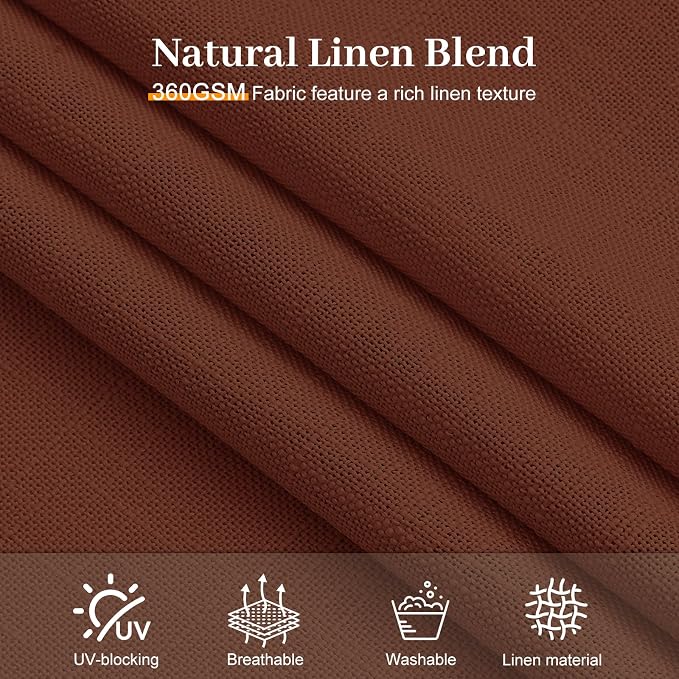 IVAPUPU 90 Inch Linen Blend Curtains 2 Panel Set for Living Room, Pinch Pleated Curtains Semi Sheer Light Filtering Modern Window Drapes with Hooks Rings for Bedroom Dining Room, 40W, Chestnut Brown