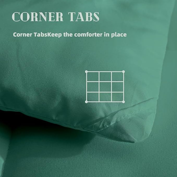 DOWNCOOL Comforters Twin Size, Duvet Insert,Sage Green All Season Duvet, Lightweight Quilt, Down Alternative Hotel Comforter with Corner Tabs (Sage Green, Twin 64x88 Inches)