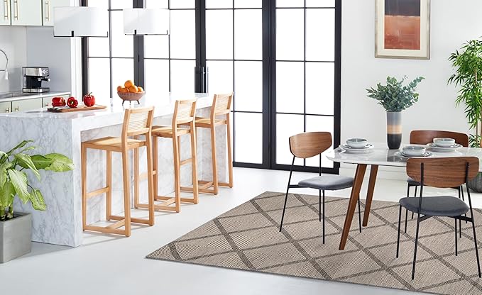 SAFAVIEH Montauk Collection Area Rug - 10' x 14', Black, Handmade Cotton, Ideal for High Traffic Areas in Living Room, Bedroom (MTK821D)