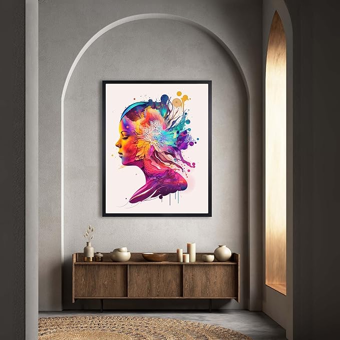 InkFlow Posters Abstract Waves Poster - Vibrant Colorful Modern Art Design - Bold Swirling Lines for Living Room, Bedroom, Home - Artistic Digital Wall Print - 18x24 Unframed Canvas Print