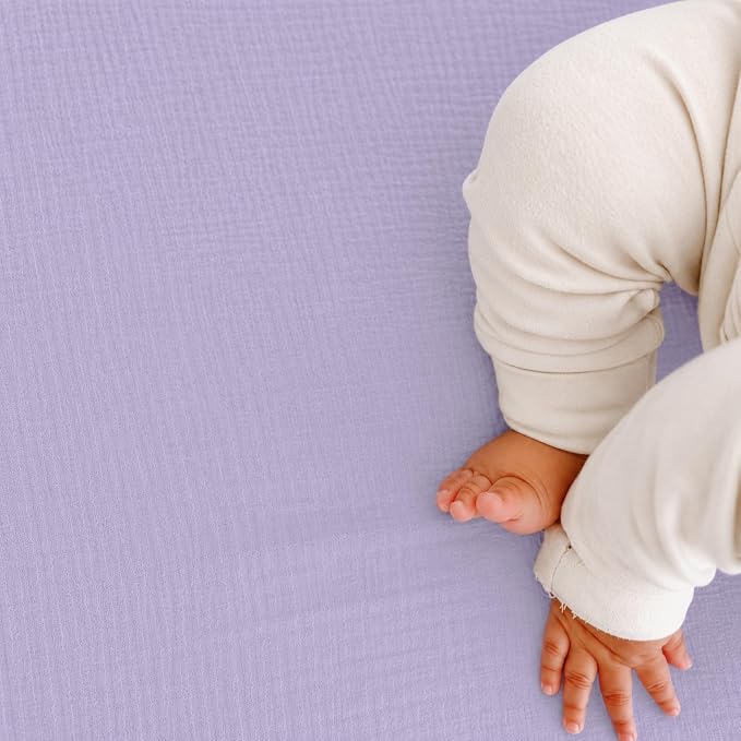Newton Baby Deluxe Crib Sheet – Ultra-Soft Breathable Organic Cotton Fitted Crib Sheet | Thicker & Softer Design | Machine Washable Baby Bedding | Lavender