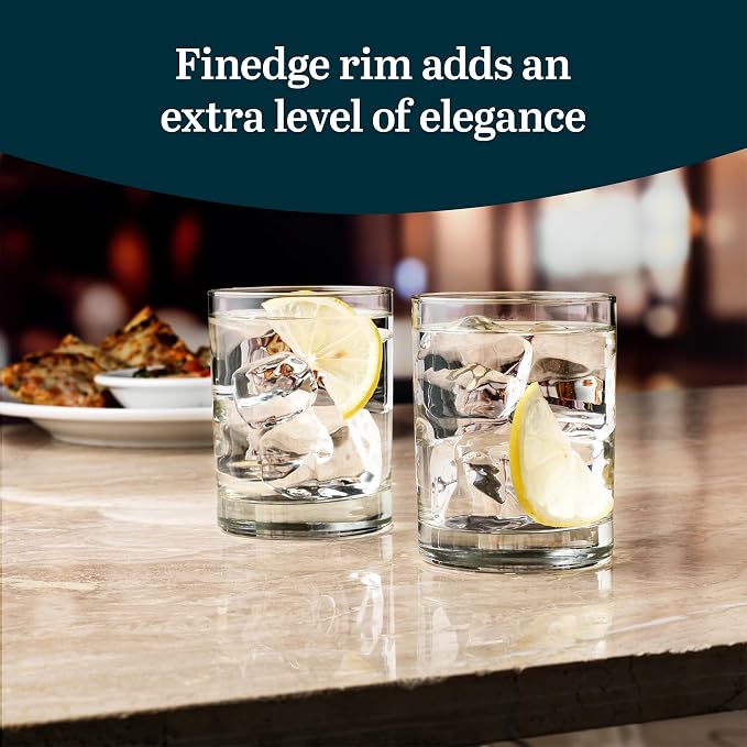 Libbey 918CD Heavy Base Double Old Fashioned Glasses - Elegant Whiskey Glasses Set of 12 - Dishwasher Safe Cocktail Glass for Cocktails, Juice, and More