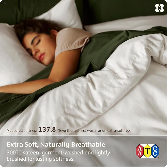 Bedsure GOTS Organic Cotton King Duvet Cover Set, Pure White, 104" x 90" | for Sensitive Skin—8 Interior Ties Keep Insert Secure, Hidden Zipper, Breathable Comfort in Ivory with 2 Pillow Shams