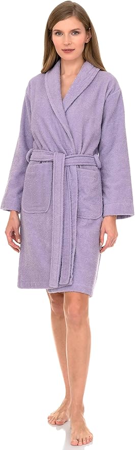 TowelSelections Women’s Robe, 100% Cotton Short Terry Shawl Bathrobe