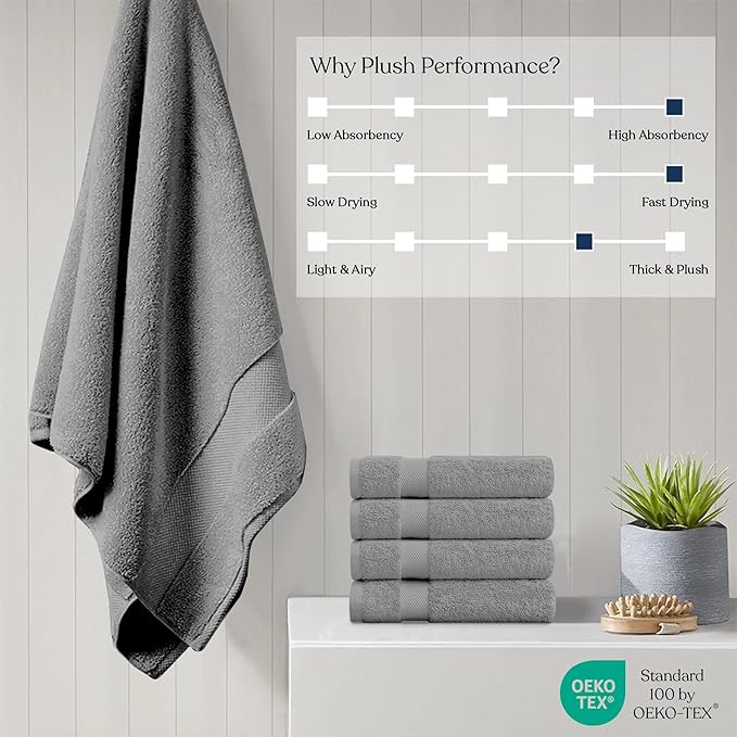 100% Organic Cotton Towels 650 GSM Plush Feather Touch Quick Dry Bath Sheet, Pack of 2 GOTS Certified, Oeko-Tex Green Certified, Organic Cotton Bath Sheet, 36"X70"