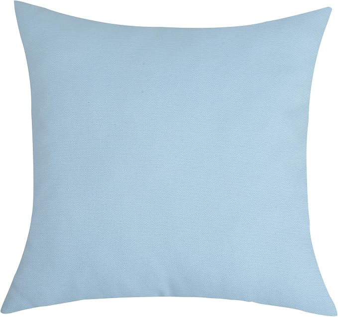TangDepot Handmade Decorative Solid 100% Cotton Canvas Throw Pillow Covers/Pillow Shams, (24" x24" , Light Blue, 1 Count (Pack of 1)) | 100% cotton, same-color zip, machine wash & air dry. For living room, bedroom, office, car. 42 colors, 367 sizes. Co...