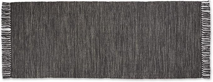 DII Woven Rugs Collection Ribbed Reversible Cotton, Runner, 2 ft 6 in x 6 ft, Mineral & Off-White