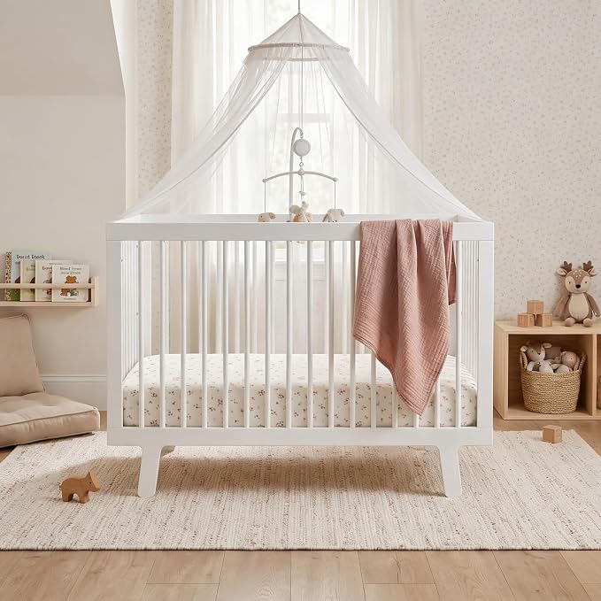 Makemake Organics GOTS Certified Organic Cotton Fitted Crib Sheet Soft Breathable (28"x52", Bloom)