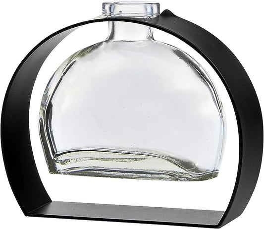 Couronne Company Fiji Recycled Glass Vase & Arched Metal Stand, M246-200-00, 6.0 Ounce Capacity, Clear, 1 Piece