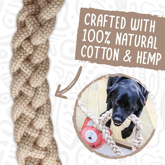 HuggleHounds Durable, All-Natrual Rope Knotties, Dog Toy