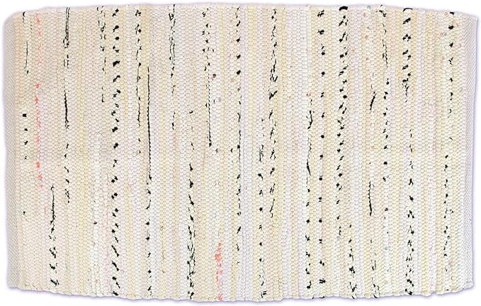 DII Chindi Home Collection Handwoven Multicolor Area Rag Rug, 4x6', Cream