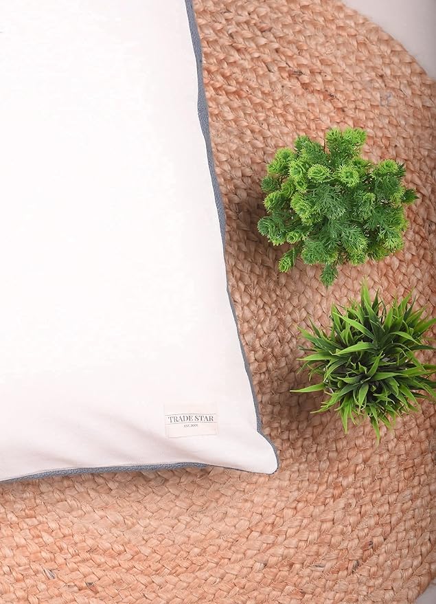 Trade Star Indian Body Pillow Shams Throw Pillow Cases 100% Cotton Pillow Cover Lumbar Rustic Farmhouse Spring Mudcloth Breathable Handloomed Bedding Decor (Dark Grey Blossom 14X36 INCHES)