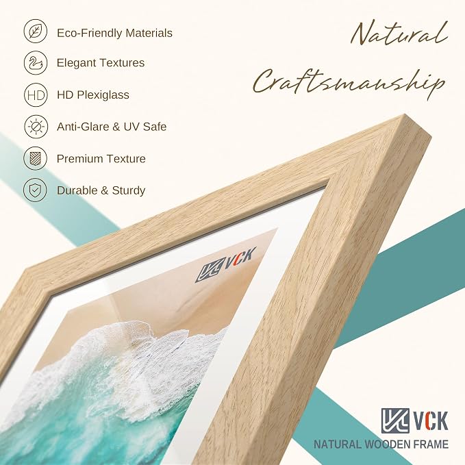 VCK 16x20 Poster Frames Black Set of 6, Wide Border Woodgrain Series Picture Frame, Multi-Directional Display, for Living Room, Bedroom, Home Office, Wall Hanging