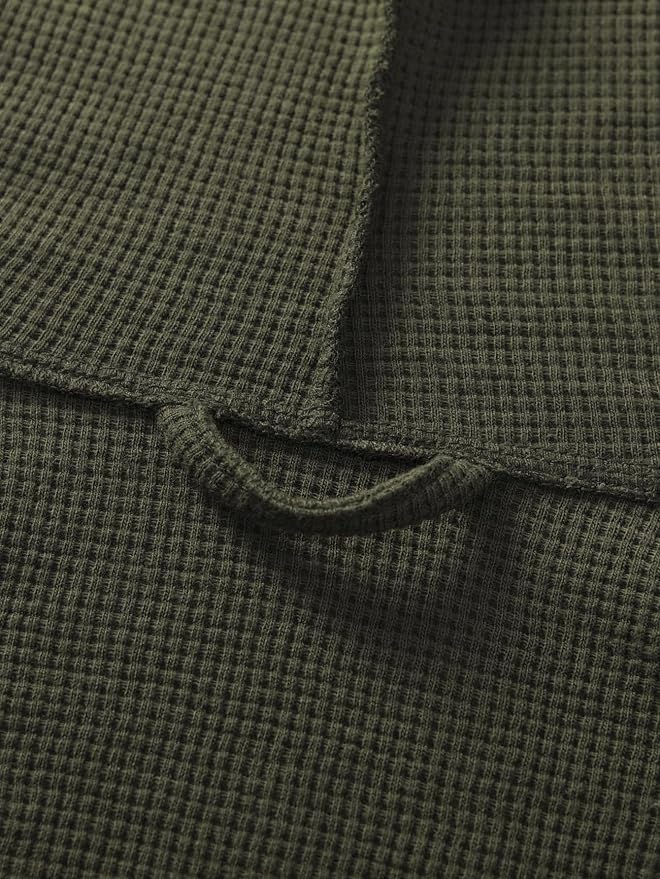 Latuza Men's Waffle Knit Hooded Robe Lightweight Bathrobe