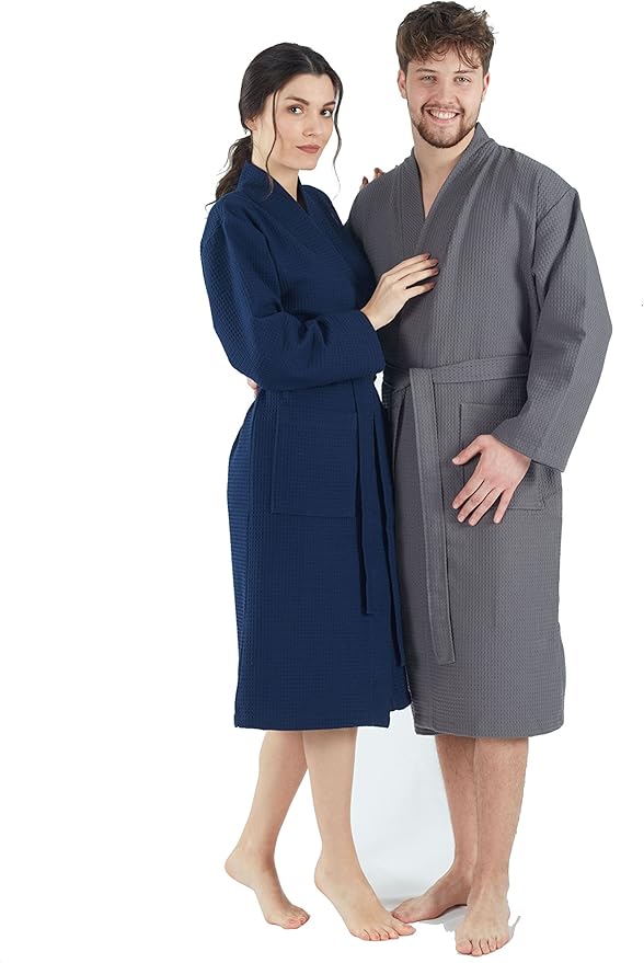 BAGNO MILANO Women's Robes, Waffle Robes For Women, Turkish Cotton Bathrobes For Women