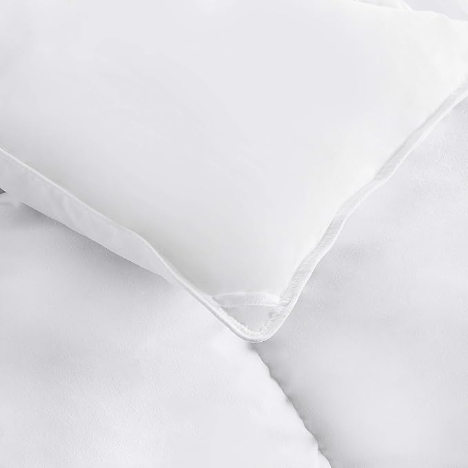 Amazon Basics White Down Alternative Comforter and Duvet Insert with Corner Tabs, Machine Washable, Twin, Warm