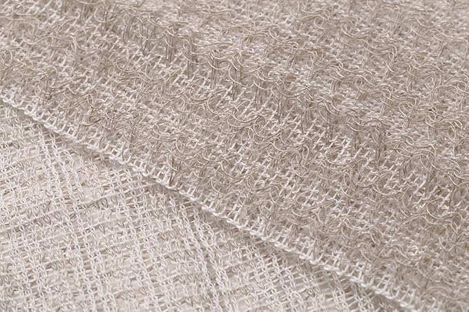 Exfoliating Washcloth [Made in Japan] Shower Back Scrubber, Plant-Based Body Exfoliating Towel (Linen)