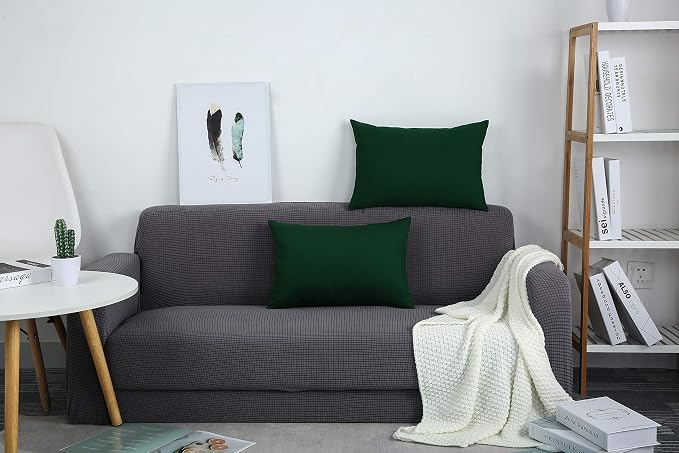 TangDepot 100% Cotton Solid Throw Pillow Cover 16x16 Deep Green | 100% cotton, same-color zip, machine wash & air dry. For living room, bedroom, office, car. 42 colors, 191 sizes. Cover only.