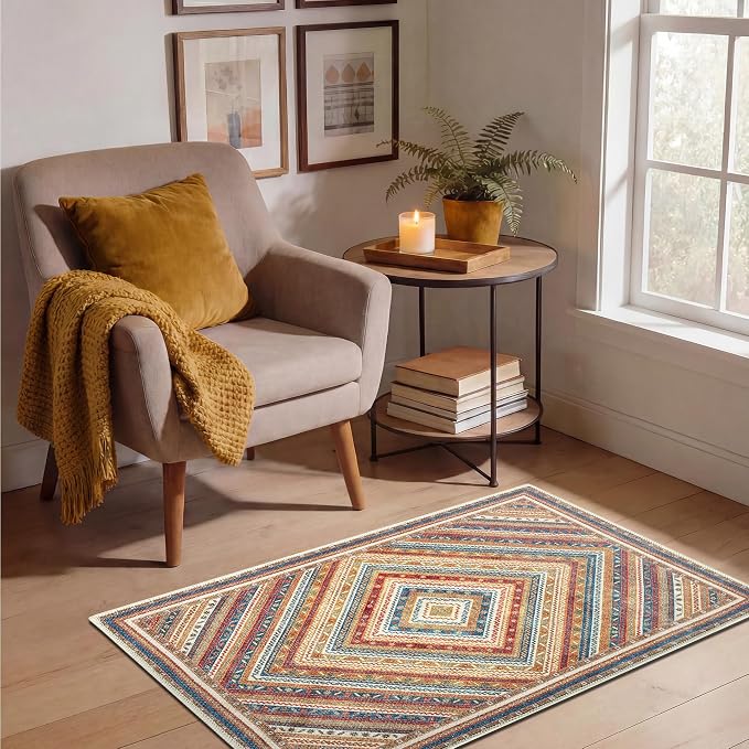 Keen Home Design 24"x36" Rug - Machine Washable Entry Rug with Non-Slip Backing, Ideal for Entryway, Kitchen, Bathroom, Laundry Room - Vintage, Easy Clean, Durable, Low Pile - (2' x 3')