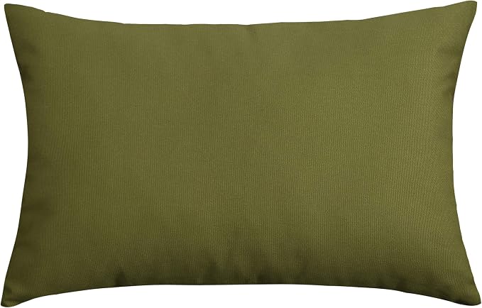 TangDepot 100% Cotton Solid Throw Pillow Cover 12x20 Olive Green | 100% cotton, same-color zip, machine wash & air dry. For living room, bedroom, office, car. 42 colors, 120 sizes. Cover only.