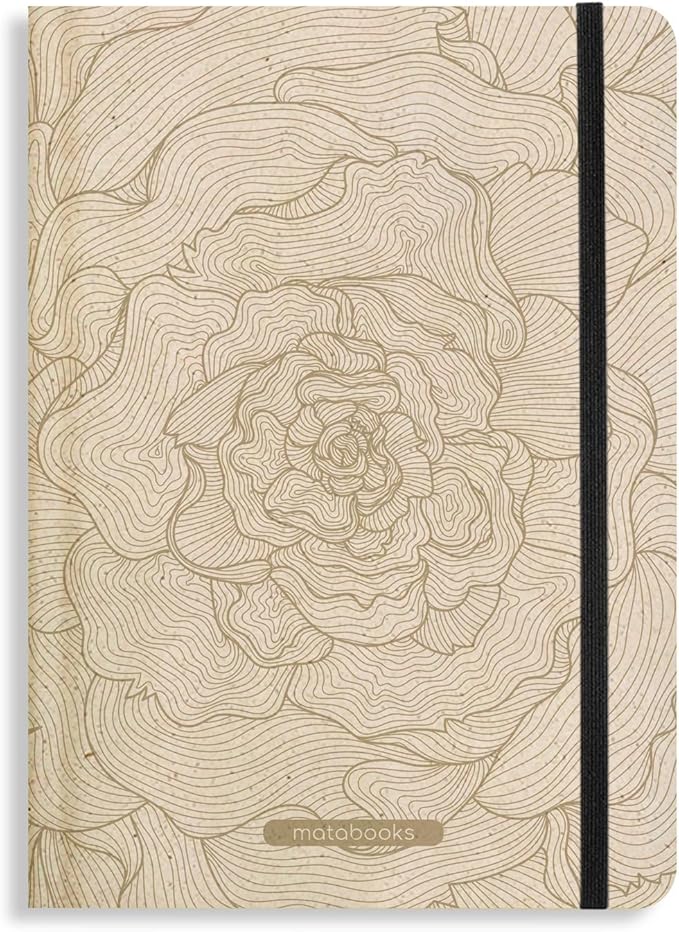 Sustainable A5 Notebook/Journal/Bullet Journal/Writing Book/Notebook Made of Sweetgrass Paper - Nari Colour: Rose Gold (Dotted)