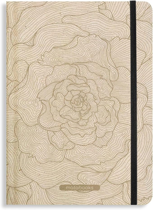 Sustainable A5 Notebook/Journal/Bullet Journal/Writing Book/Notebook Made of Sweetgrass Paper - Nari Colour: Rose Gold (Dotted)