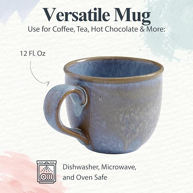 Portmeirion Minerals Mug Aquamarine | 12oz Ceramic Mug made from Stoneware | Dishwasher, Microwave, Freezer, and Oven Safe | Perfect for Tea, Expresso, Latte | For Kitchen or Cafe