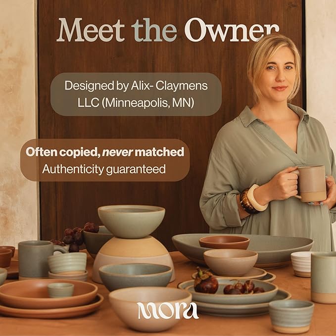Mora Ceramic Pet Bowl Size Medium - Food/Water Dish for Large Puppies, Cats, Retrievers, Medium Sized Dogs, ect. 28oz or 4 Cups - Basic Bowls for Your Dog or Cat, Mix and Match for a Set - Oat
